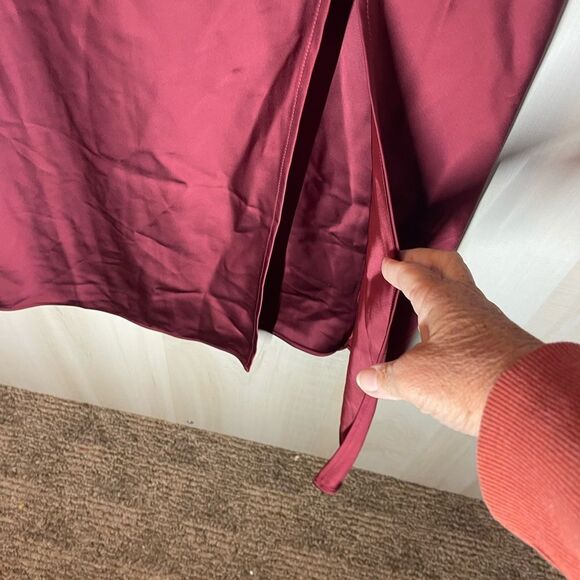 Soft Surroundings Solange Satin Cabernet dress new with tags size 10 cowl neck‎ - Picture 8 of 16